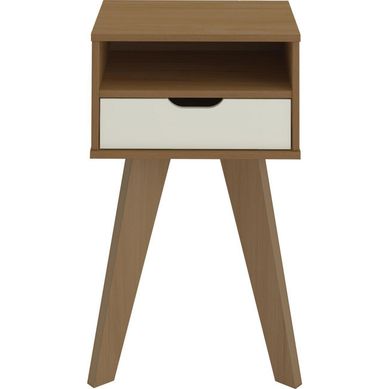 Mesa lateral 44x35x73 cm rustico/blanco