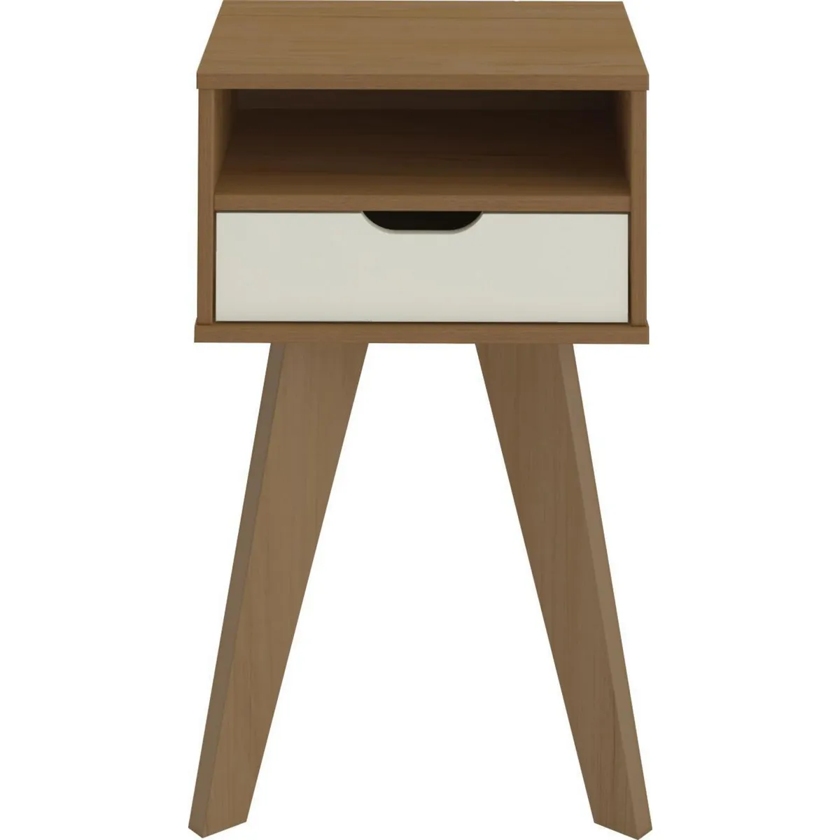 MOBILO - Mesa lateral 44x35x73 cm rustico/blanco