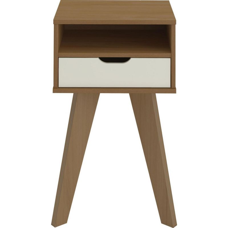 MOBILO - Mesa lateral 44x35x73 cm rustico/blanco
