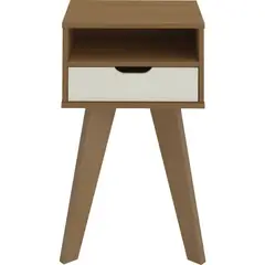 MOBILO - Mesa lateral 44x35x73 cm rustico/blanco