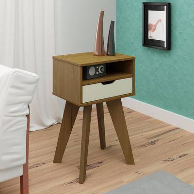 Imagen 2 del producto Mesa lateral 44x35x73 cm rustico/blanco