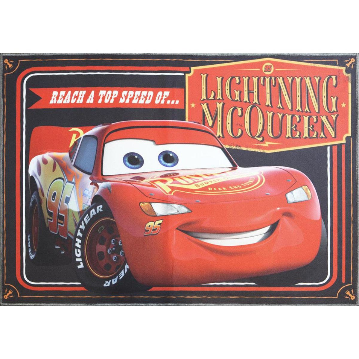 DISNEY - Bajada de cama infantil Cars Mcqueen race 57x90 cm