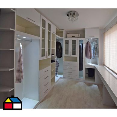 Walk In Closet Color Blanco 220cm de Largo 55cm de Fondo 240cm de Alto