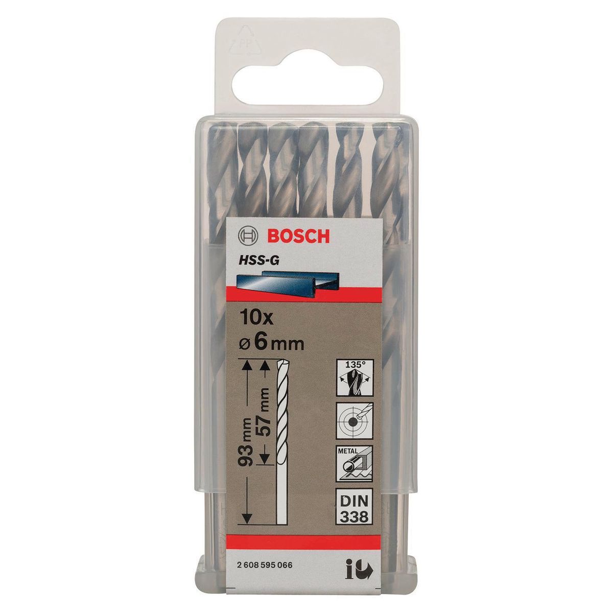 BOSCH - Set 10 brocas HSS-G para metal 60 mm