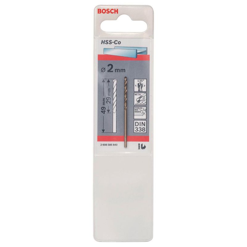 BOSCH - Broca HSS-CO para metal 2.0 mm