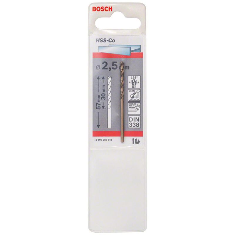 BOSCH - Broca HSS-CO para metal 2.5 mm