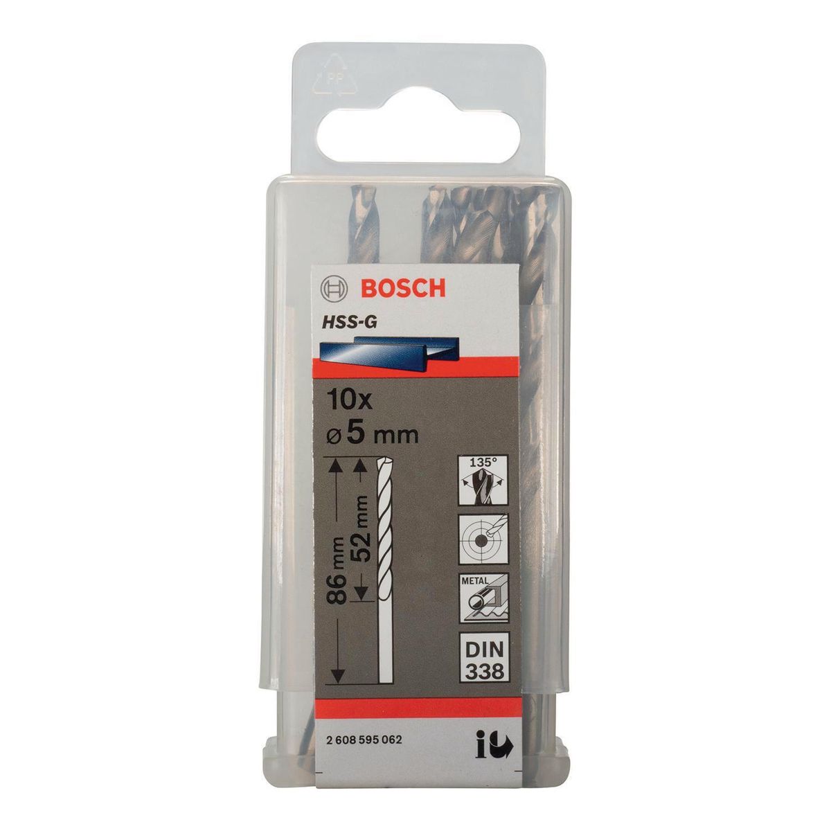 BOSCH - Set 10 brocas HSS-G para metal 5 mm