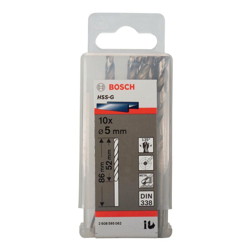 BOSCH - Set 10 brocas HSS-G para metal 5 mm