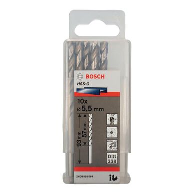 Set 10 brocas HSS-G para metal 5.5 mm