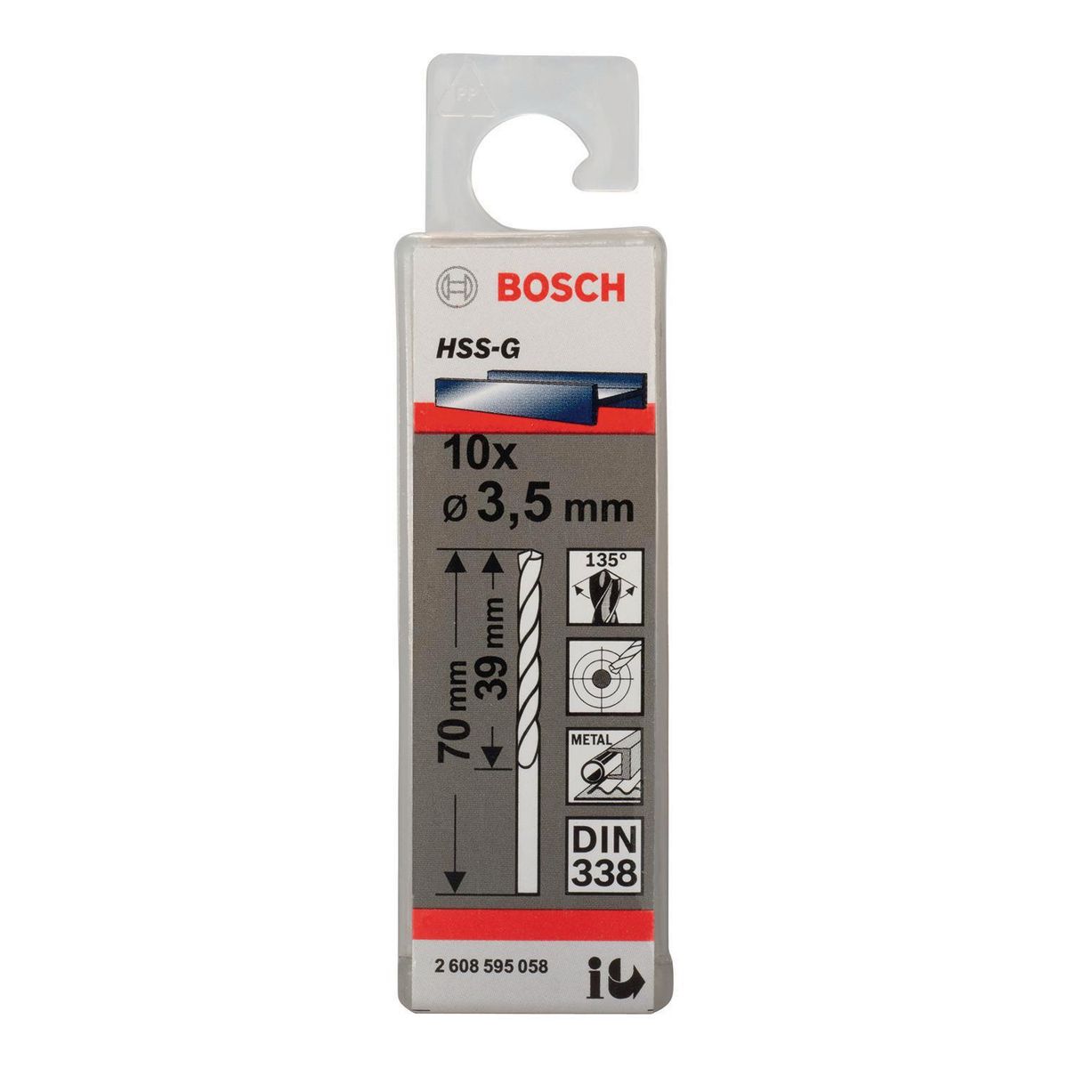BOSCH - Set 10 brocas HSS-G para metal 35 mm