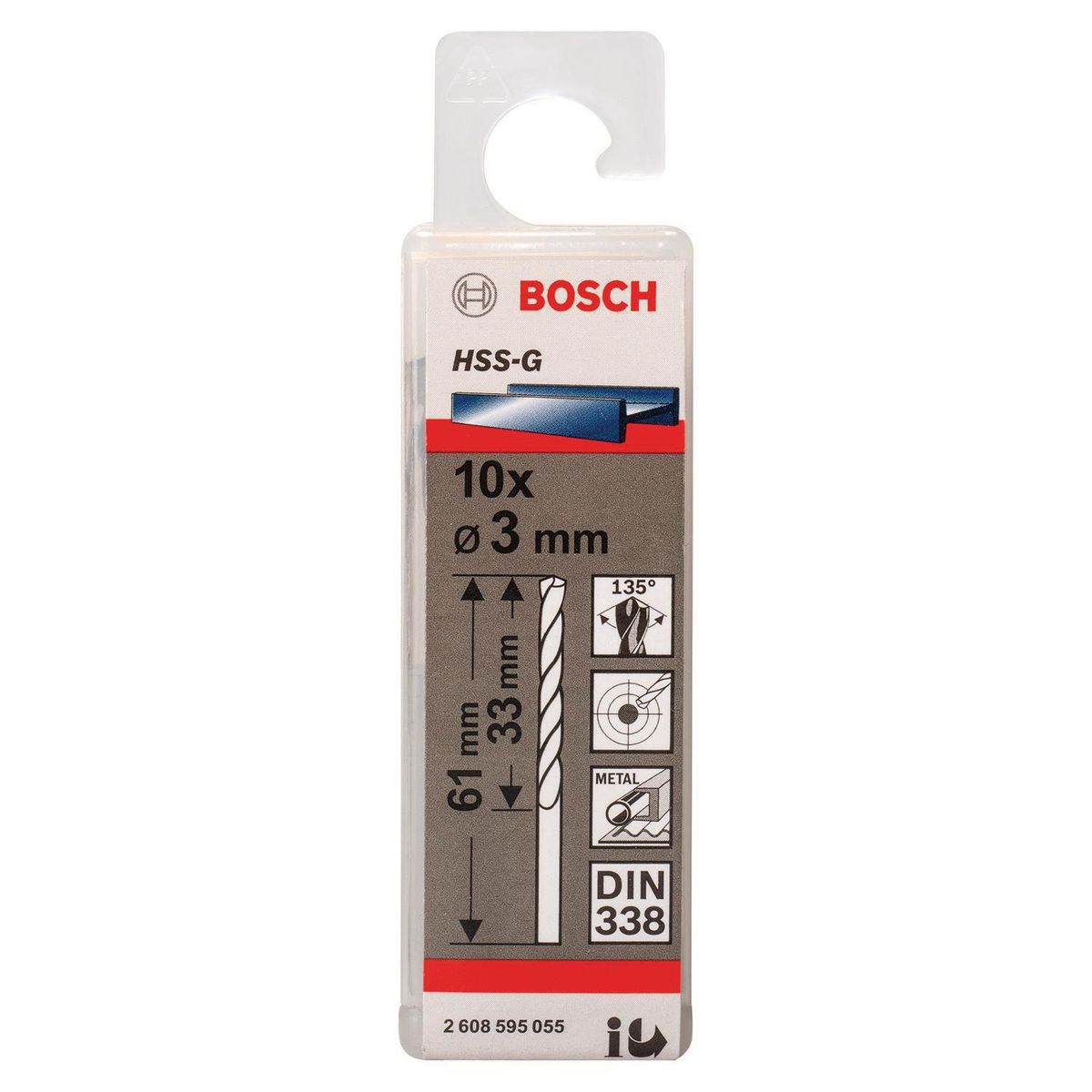 BOSCH - Set 10 brocas HSS-G para metal 30 mm