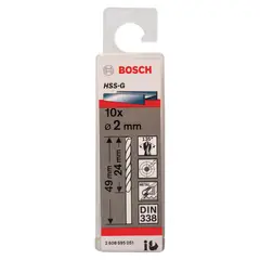 BOSCH - Set 10 Brocas Hss-G para Metal 20 mm