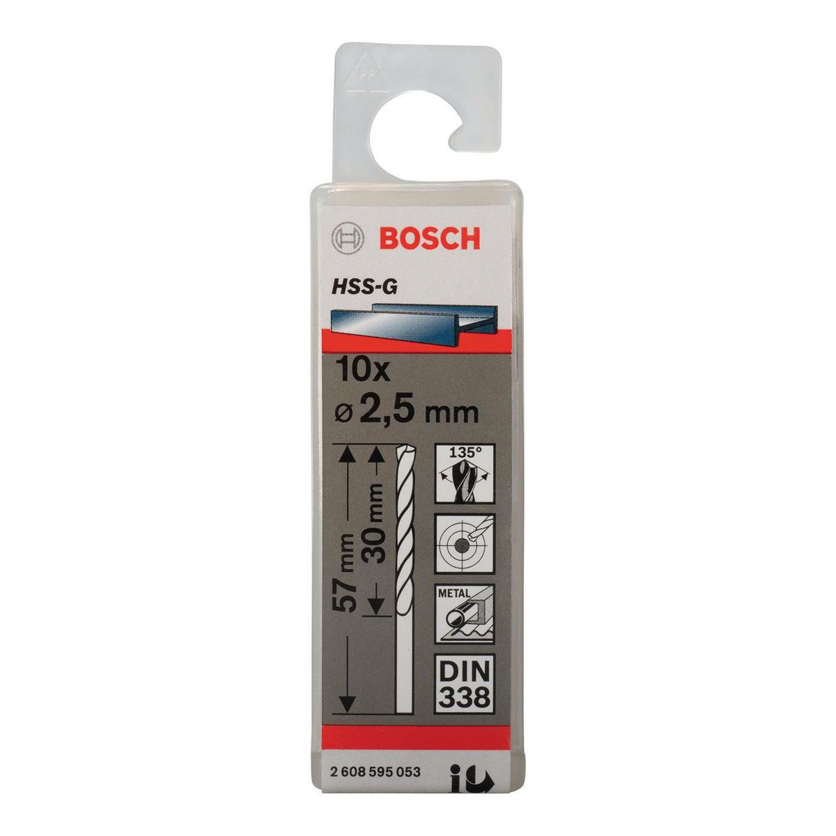 BOSCH - Set 10 brocas HSS-G para metal 25 mm