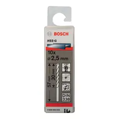BOSCH - Set 10 brocas HSS-G para metal 25 mm