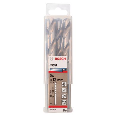 Set 5 brocas HSS-G para metal 120 mm