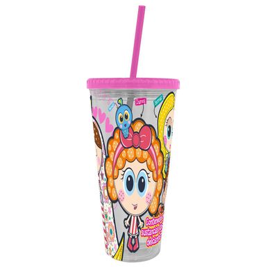Vaso con tapa y bombilla distroller.