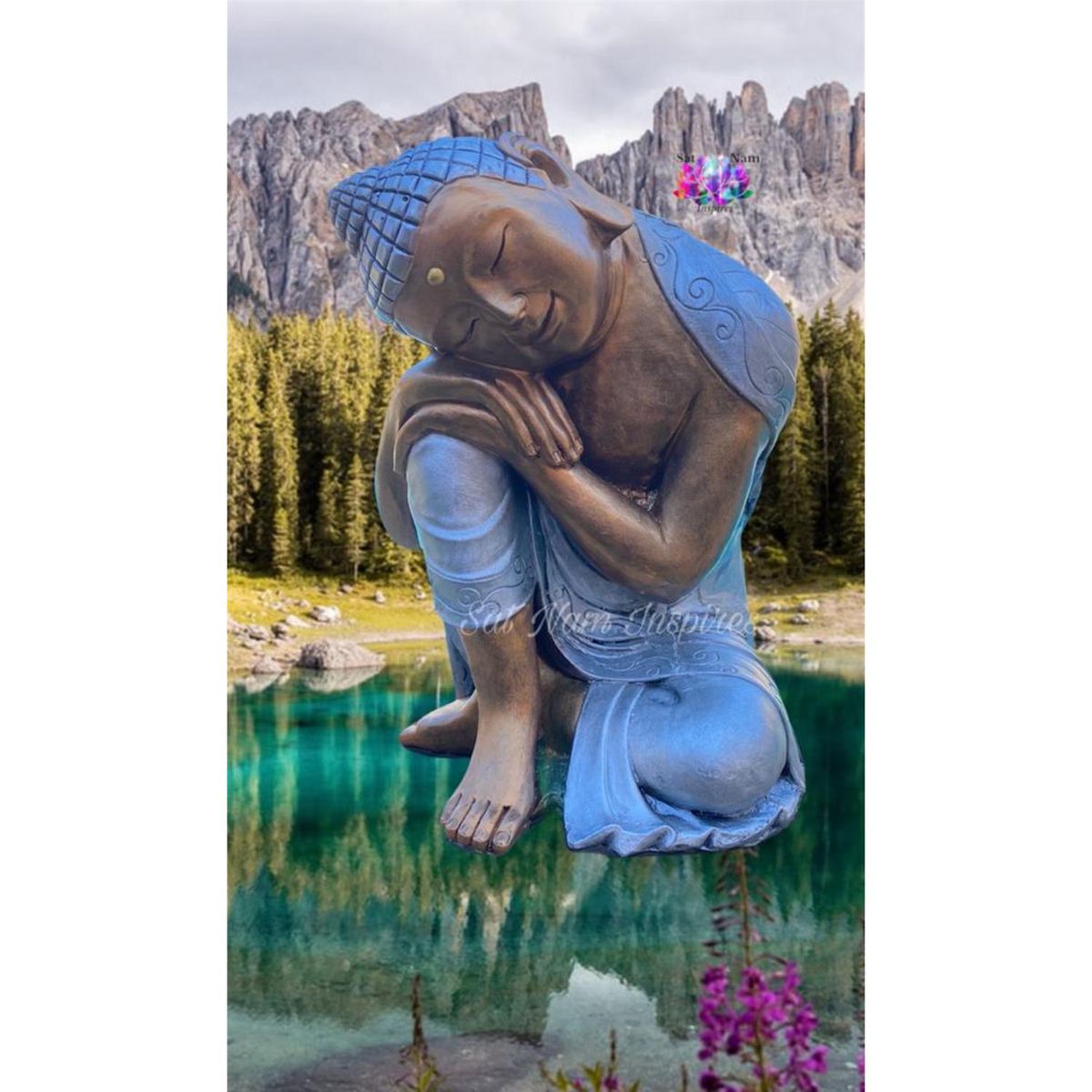 SAT NAM INSPIRES - Buda durmiente plateado 48x28x28 cm