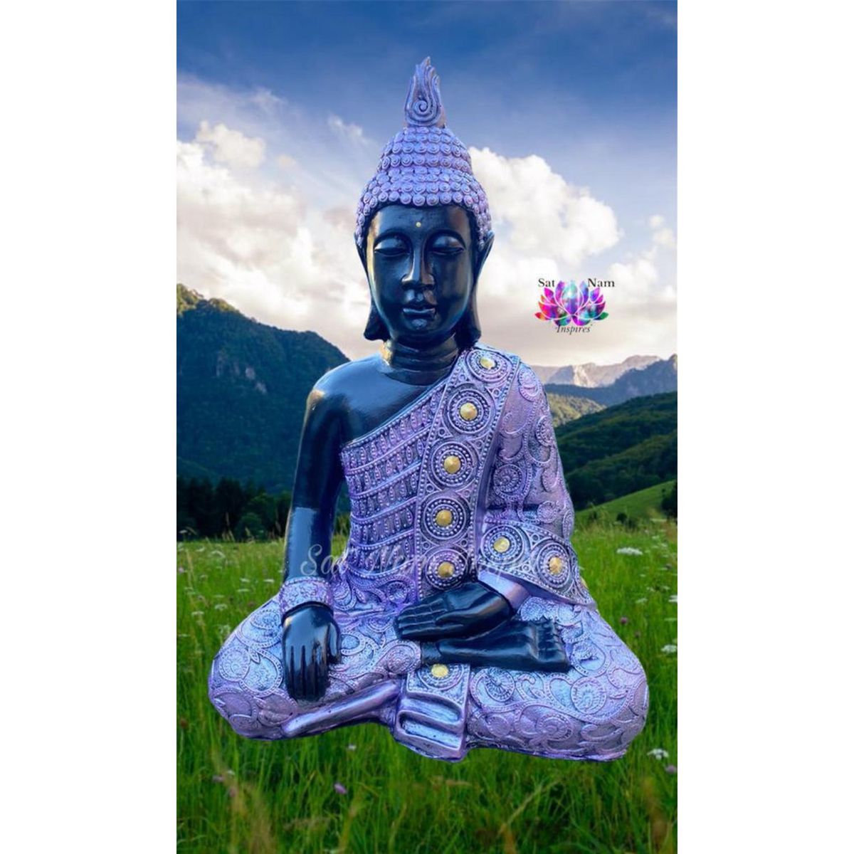 SAT NAM INSPIRES - Buda meditación violeta 50x33x22 cm