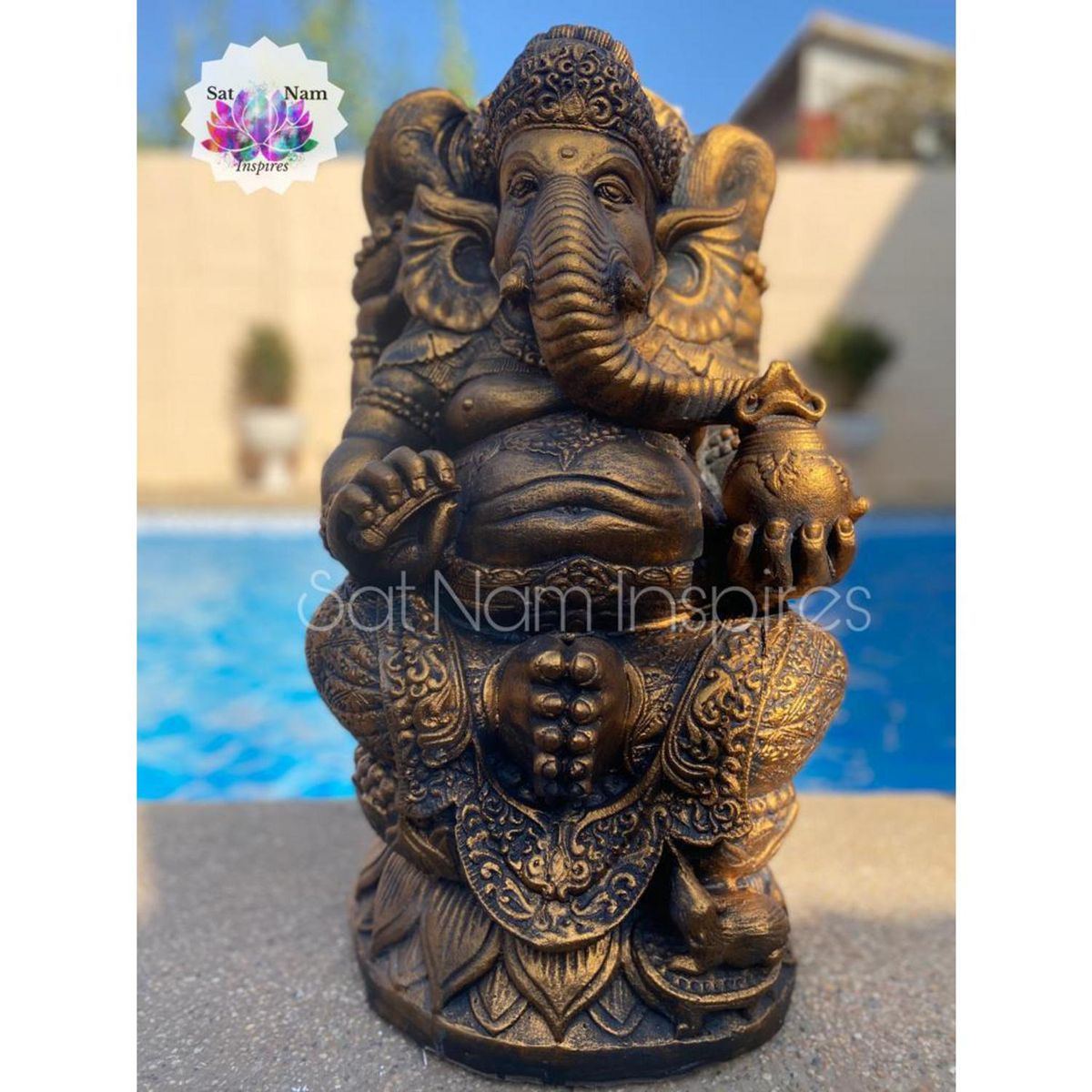 SAT NAM INSPIRES - Figura Ganesh 60x34x30 cm Dorado