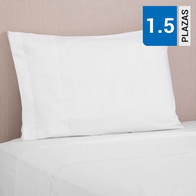 Juego de sbanas 144 hilos blanco 1,5 plazas