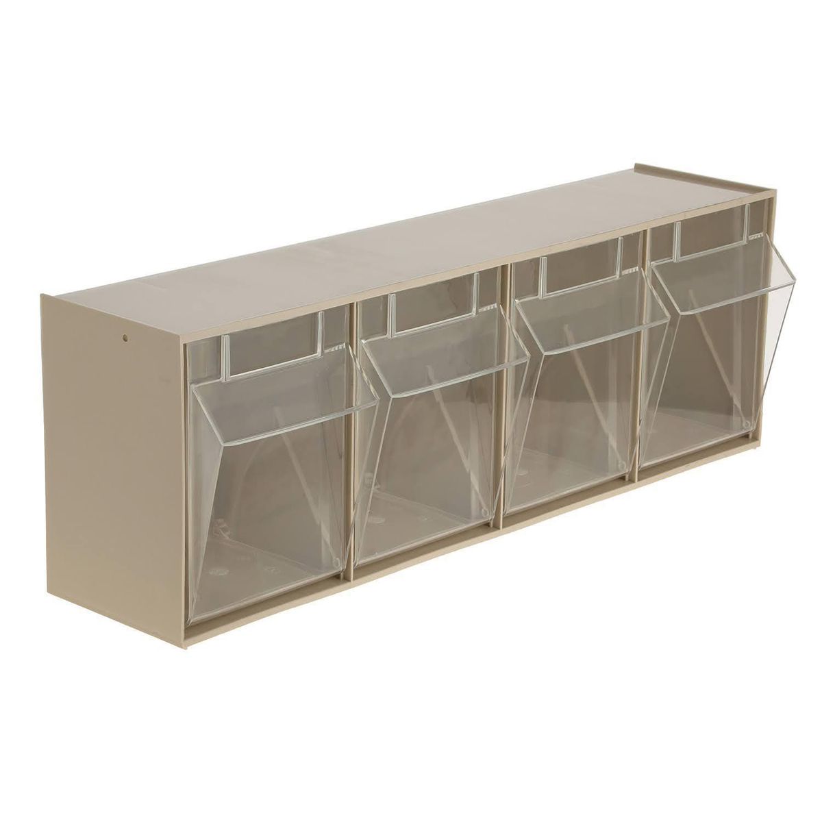 AUTORODEC - Pack 4 Cajas Organizadoras 60x21x17 cm 21.4 l Beige