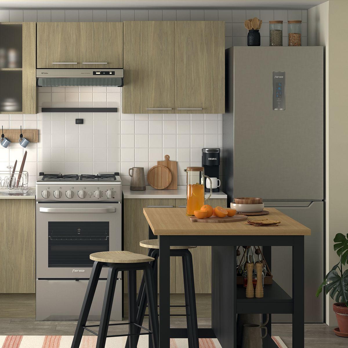 FENSA - Refrigerador Bottom Freezer No Frost 322 Litros Inox DB60S