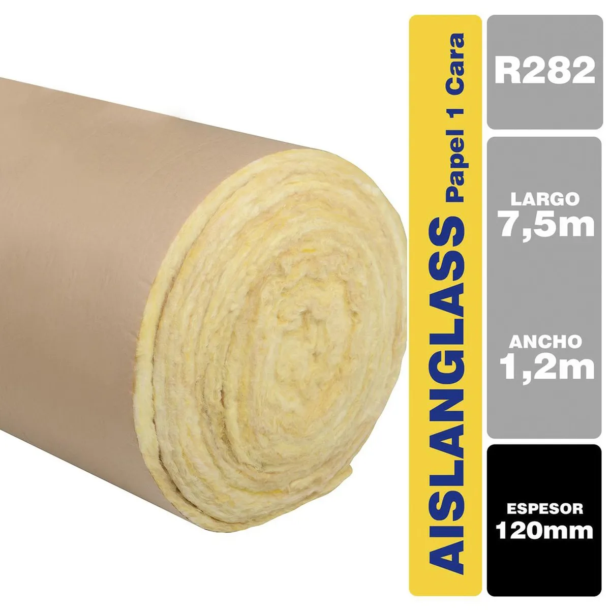 AISLANGLASS - Lana de vidrio R282 1 cara 120mm 1,2x7,5m 1 rollo
