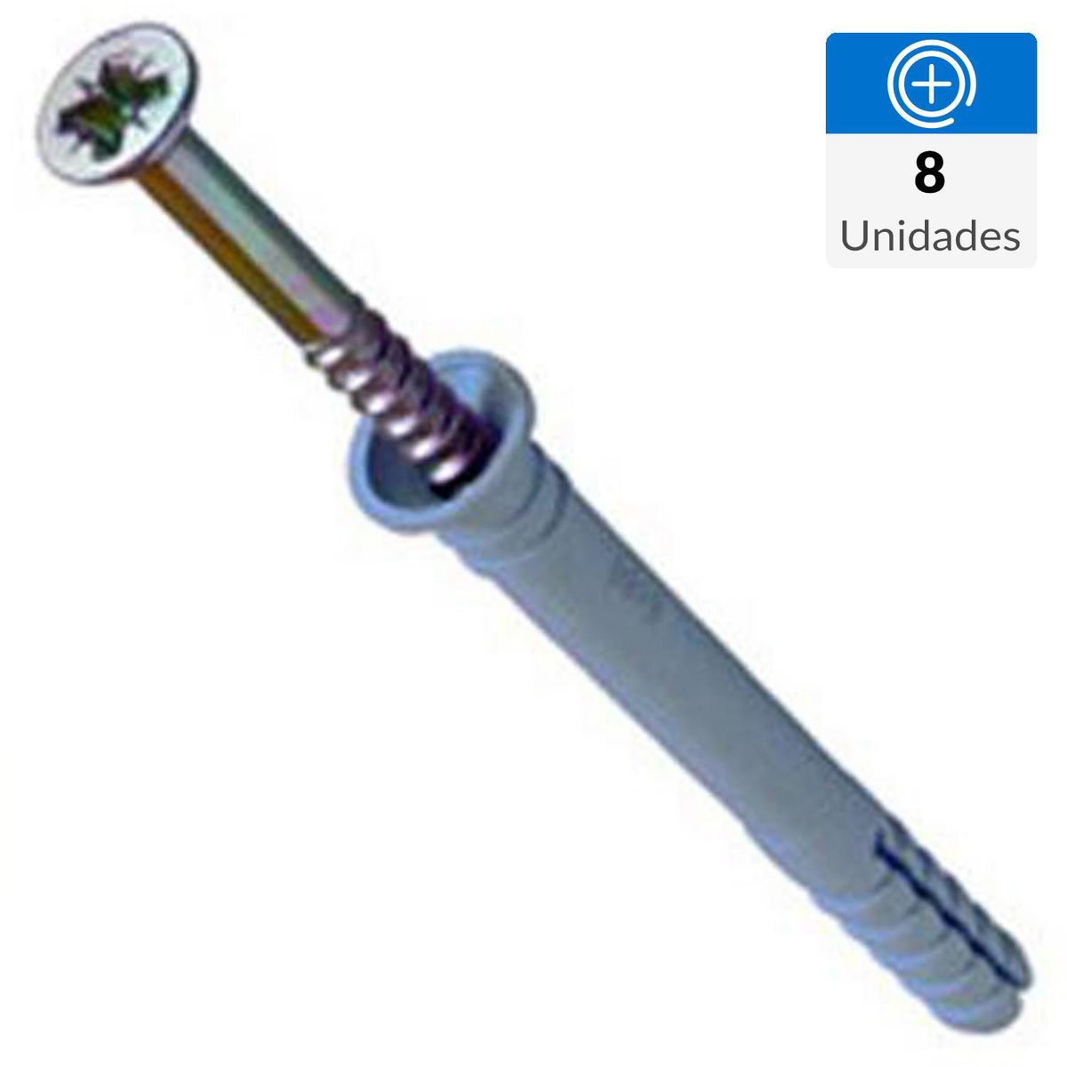 FIXSER - Tarugo con tornillo 5 mm 8 unidades