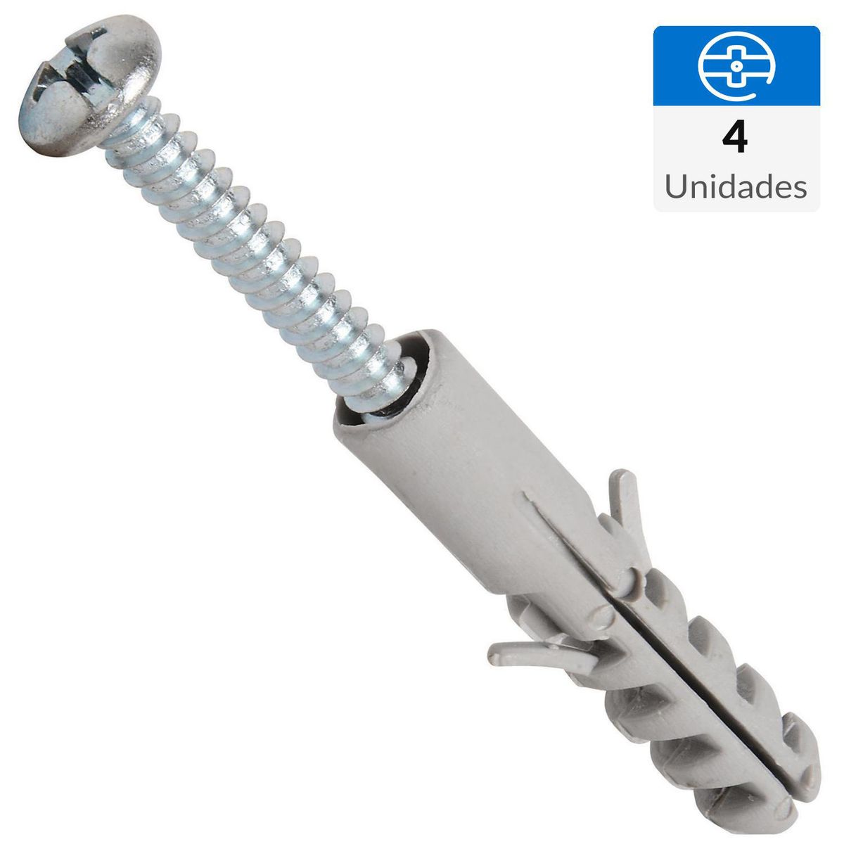 FIXSER - Tarugo con tornillo 8 mm 4 unidades