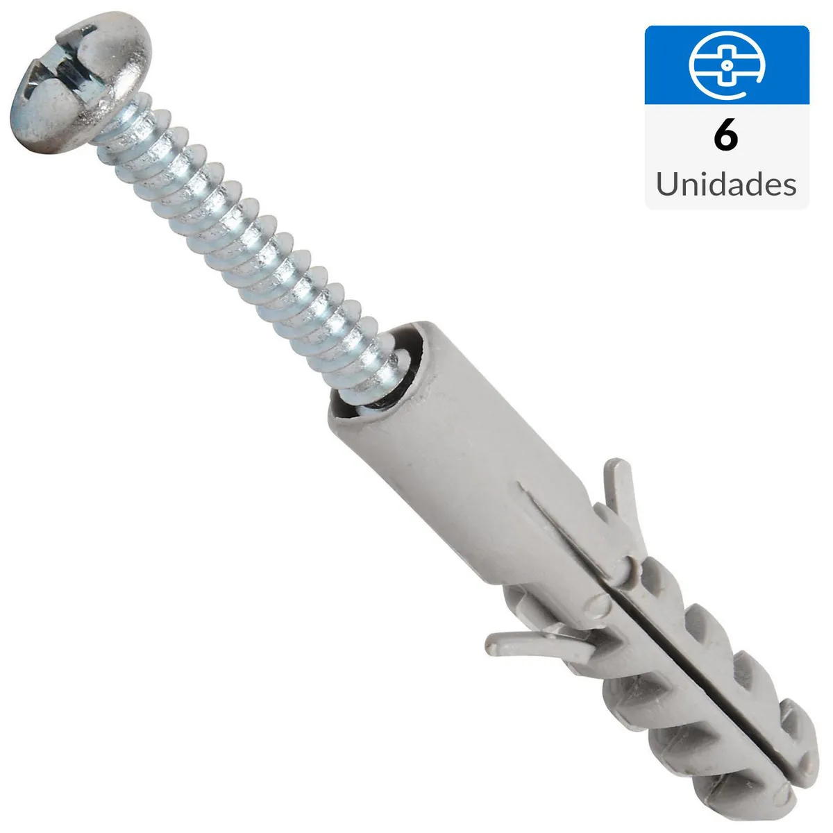 FIXSER - Tarugo con tornillo 10 mm 6 unidades
