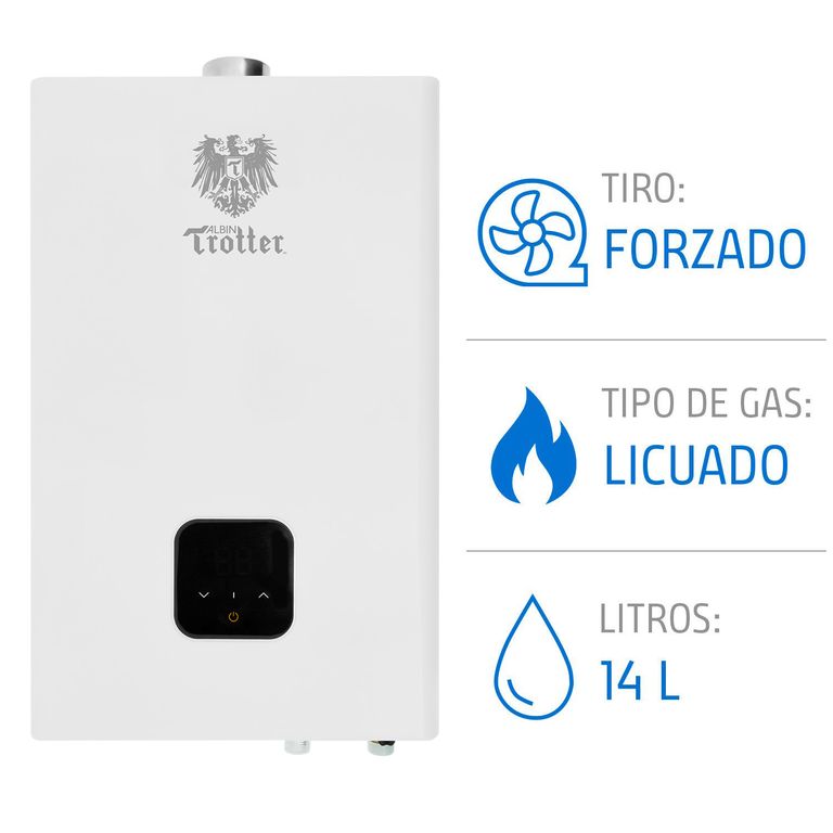 Calefont 14 Litros Gas Licuado Tiro Forzado Ionizado