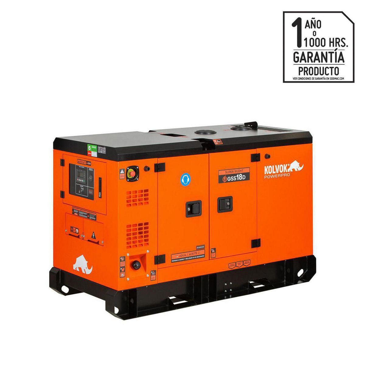 KOLVOK - Generador Eléctrico a Diésel Partida Eléctrica 17000 W 90 l