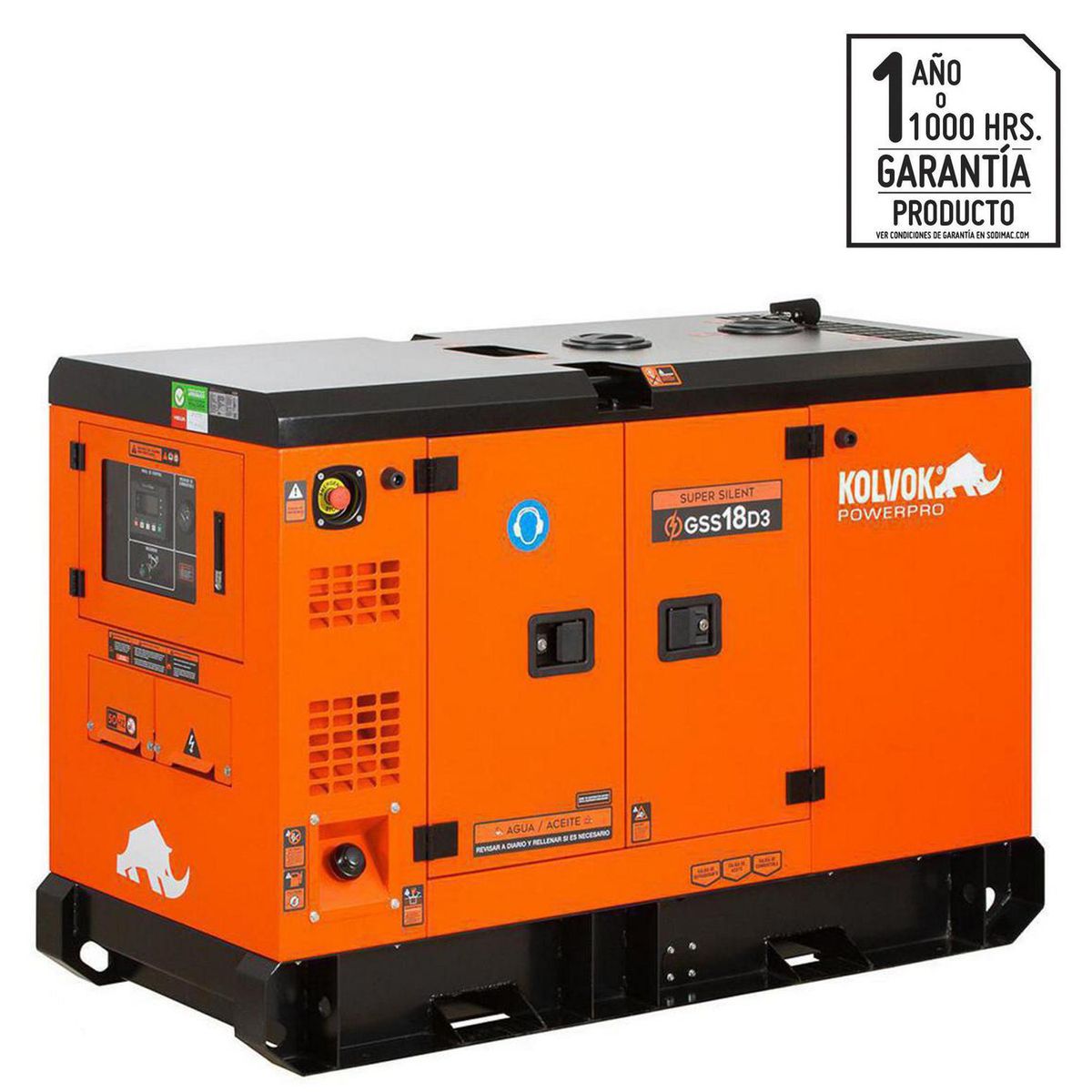 KOLVOK - Generador Eléctrico a Diésel Partida Eléctrica 14000 W 73 l