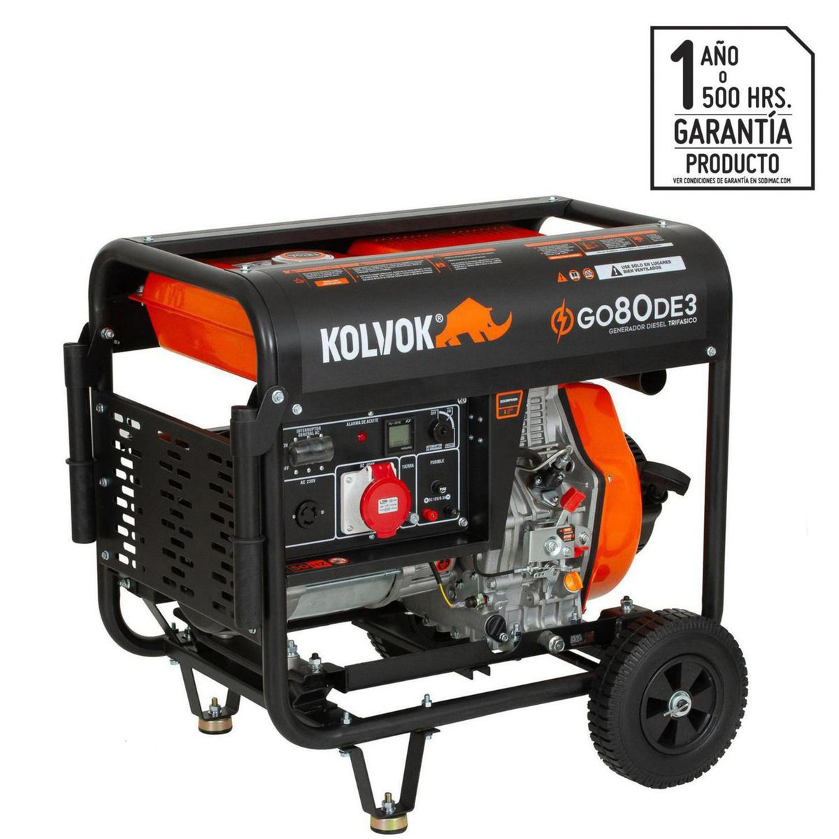KOLVOK - Generador Eléctrico a Diésel Partida Eléctrica 6500 W 12.5 l