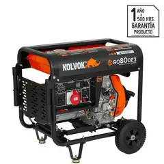 KOLVOK - Generador Eléctrico a Diesel Partida Eléctrica 6500 W 12.5 l