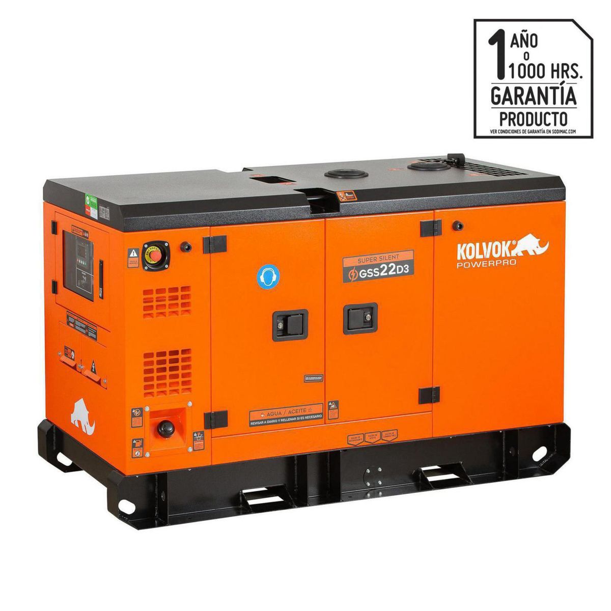 KOLVOK - Generador Eléctrico a Diésel Partida Eléctrica 18000 W 92 l