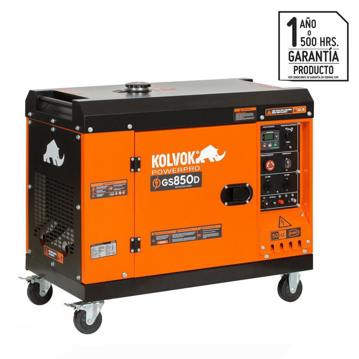 KOLVOK - Generador a Diésel Partida Eléctrica 6500 W 14.5 l