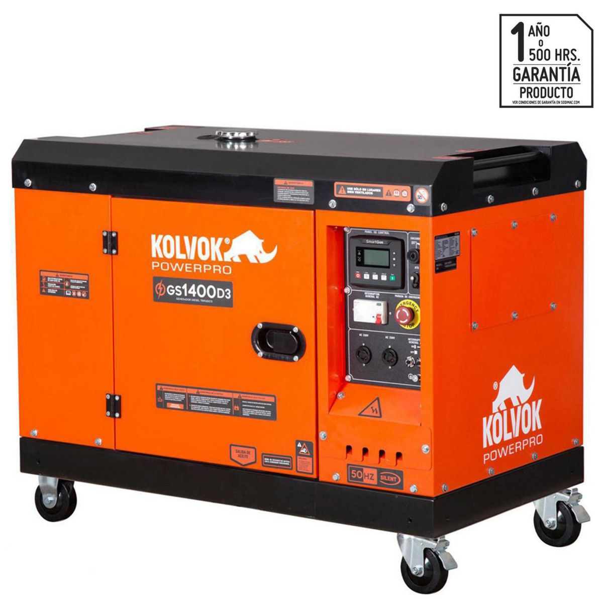 KOLVOK - Generador Eléctrico a Diésel Partida Eléctrica 11200 W 25 l