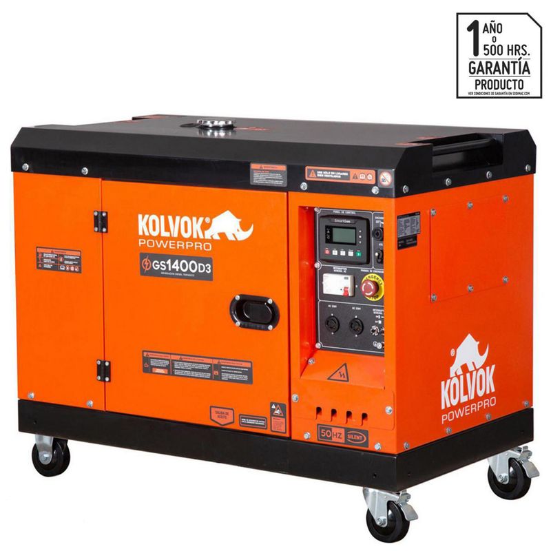 KOLVOK - Generador Eléctrico a Diesel Partida Eléctrica 11200 W 25 l