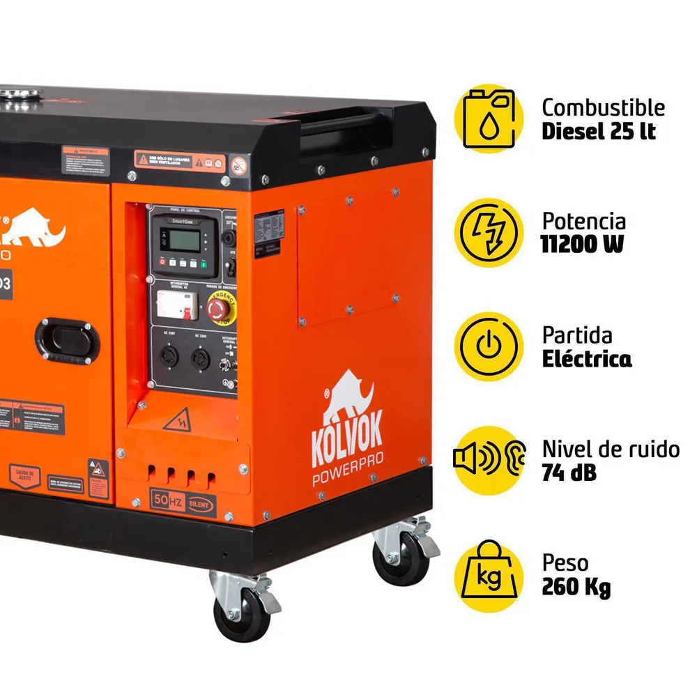 Kolvok GS1400D3 Diésel Trifásico, foto 14