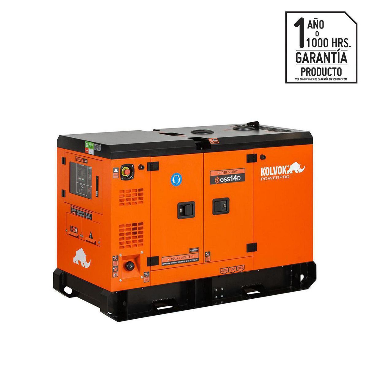 KOLVOK - Generador Eléctrico a Diésel Partida Eléctrica 12000 W 69 l