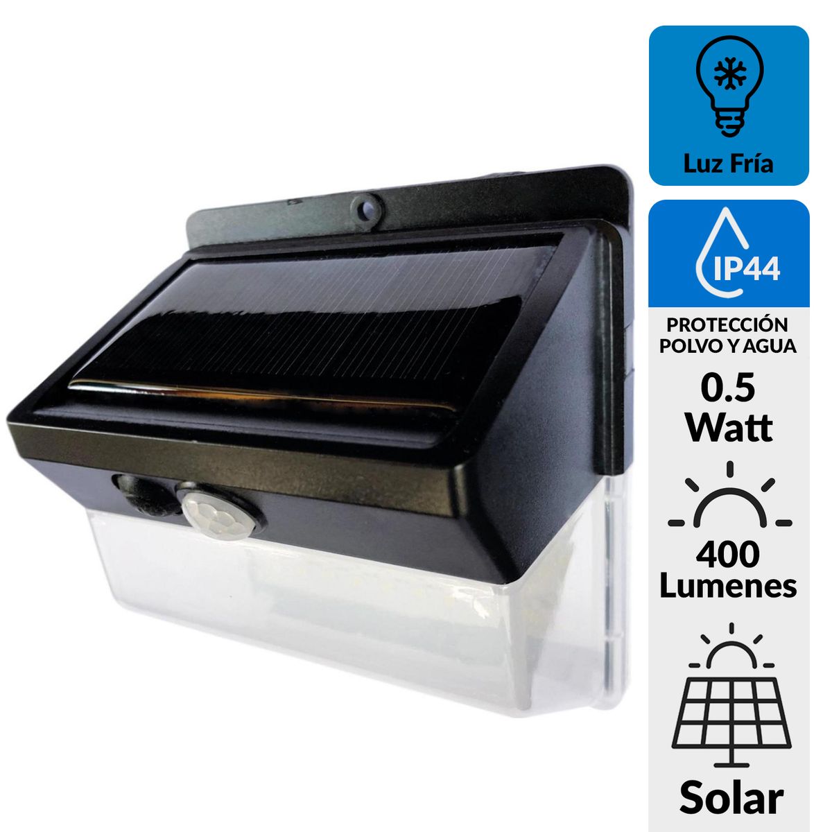 PARKSOLAR - Apliqué Exterior con Sensor de Movimiento 0.5 W IP 44 400 lm Luz Fría