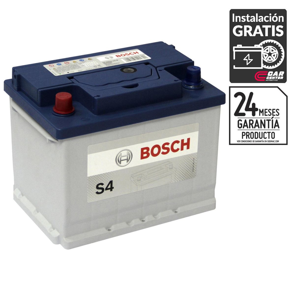 BOSCH - Batería de Auto 55 Ah Positivo Izquierdo 460 CCA
