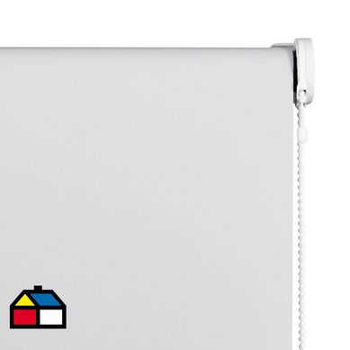 Cortina Enrollable Black Out Morocco Gris Instalada Ancho entre 111 cm a 120 cm Alto 101 cm a 110 cm Marca Flexalum.