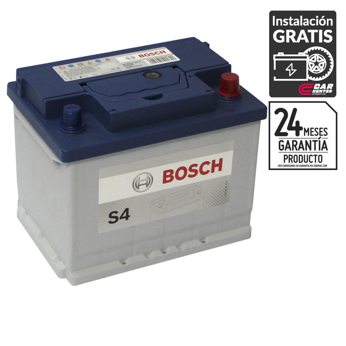 BOSCH - Batería de Auto 55 Ah Positivo Derecho 460 CCA