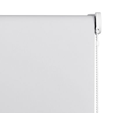 Cortina Enrollable Black Out Morocco Gris Instalada Ancho entre 141 cm a 150 cm Alto 131 cm a 140 cm Marca Flexalum.