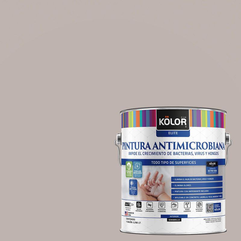 KOLOR - Esmalte al Agua Antimicrobiana Semibrillante 1 galón(es) Beige Varosha