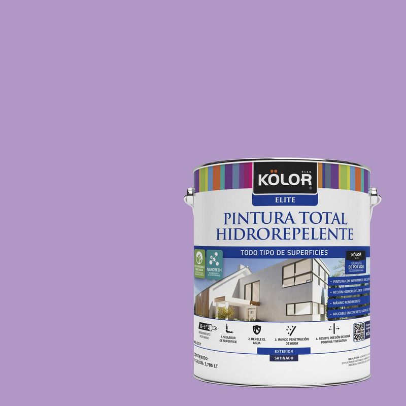 KOLOR - Esmalte al Agua Hidrorepelente Satinado 1 galón(es) Morado Patiala