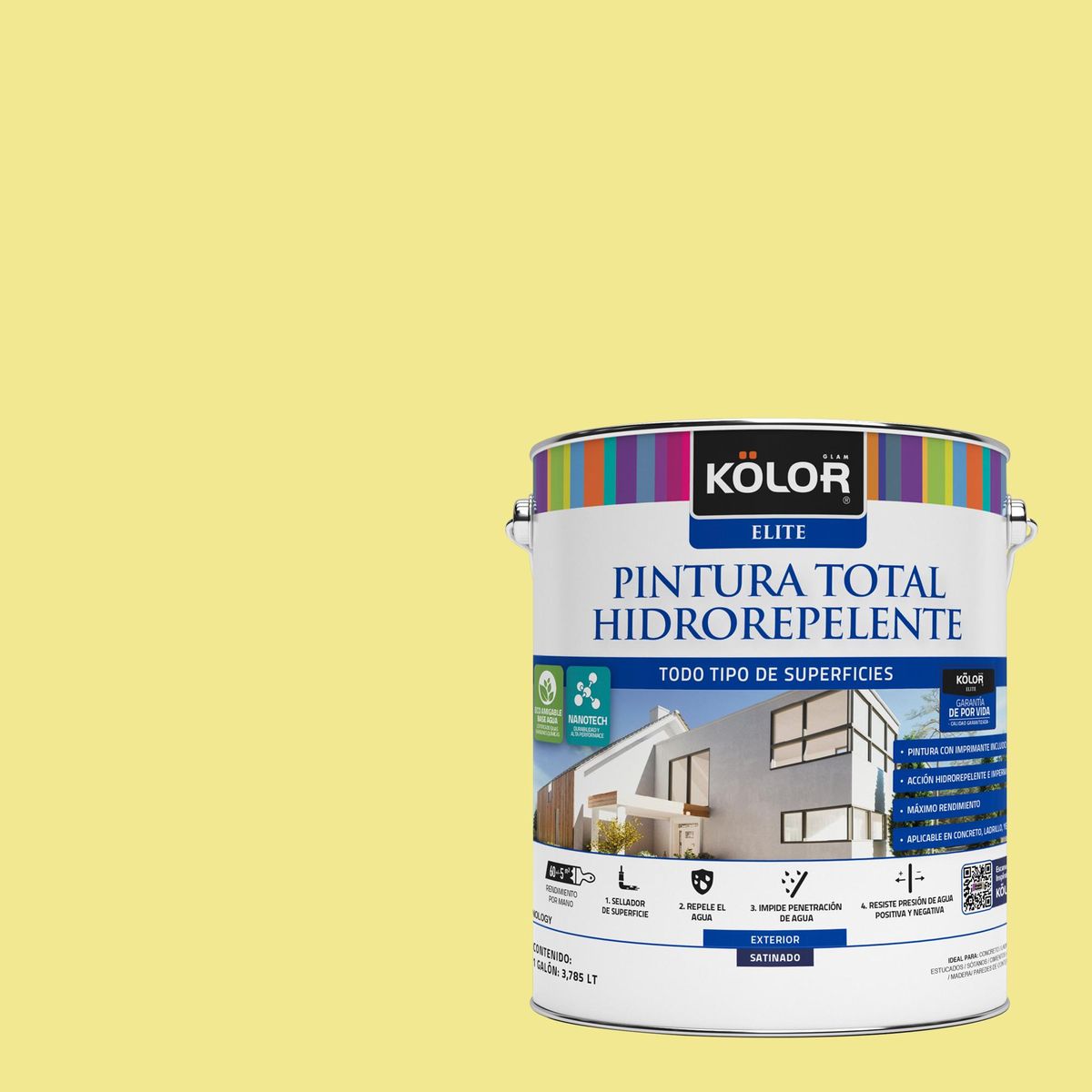 KOLOR - Esmalte al Agua Hidrorepelente 1 galón(es) Satinado Verde Saints-Denis