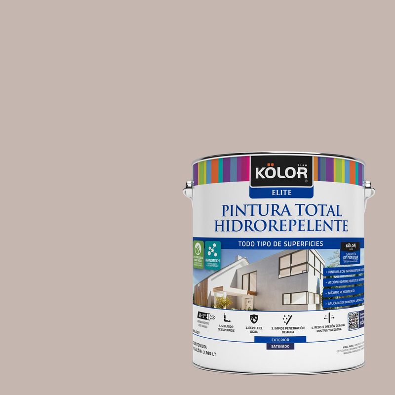 KOLOR - Esmalte al Agua Hidrorepelente Satinado 1 galón(es) Beige Varosha